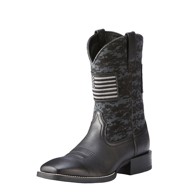 Botas Vaqueras Ariat Sport Patriot Negras Hombre - Chile 451-TCAKYV